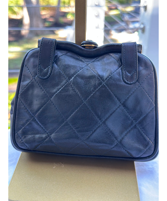 Chanel Matelassé black Lambskin belt Bag with chain