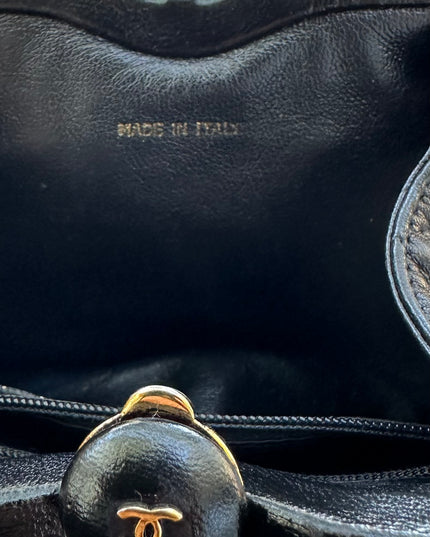Chanel Matelassé black Lambskin belt Bag with chain