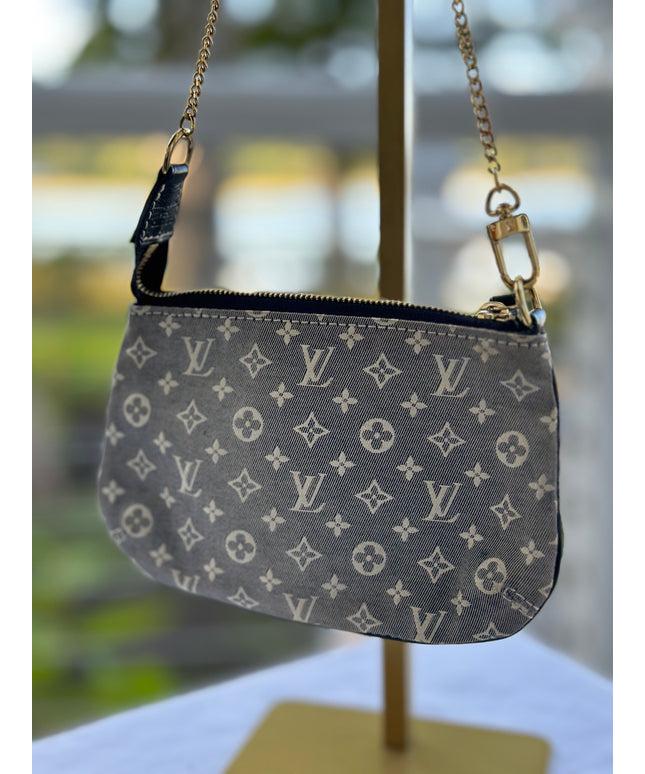 LOUIS VUITTON  Encre Monogram Idylle Mini Accessories Pochette denim Bag