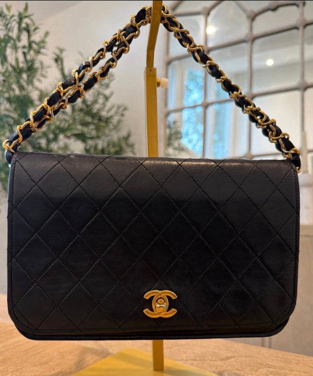 Chanel Classic Flap Turn-Lock Crossbody Bag – Black Quilted Lambskin