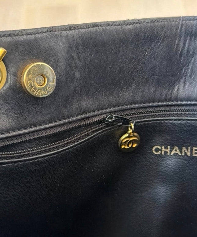 Chanel X-Large Chain Tote with Turn Lock – Black Quilted Leather