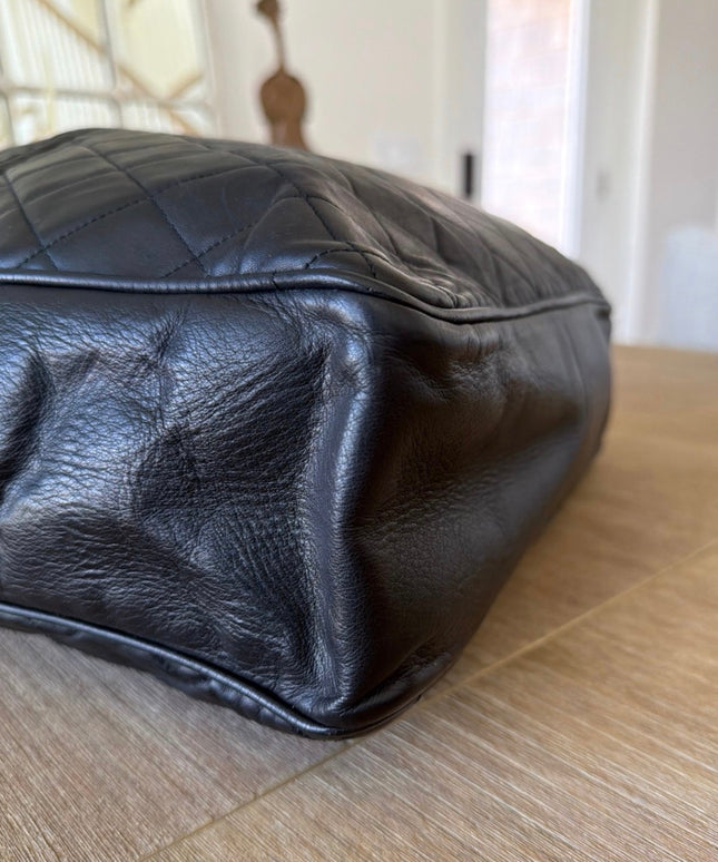Chanel Large Chain Turn-Lock Tote – Black Quilted Leather
