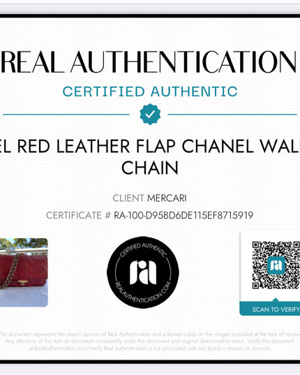 Chanel red leather flap Chanel wallet on chain&nbsp;