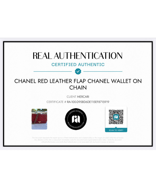 Chanel red leather flap Chanel wallet on chain&nbsp;