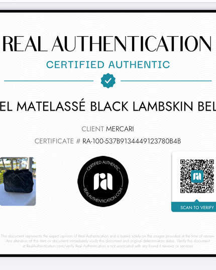 Chanel Matelassé black Lambskin belt Bag with chain