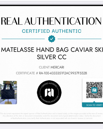 Sold!! CHANEL Matelasse Hand Bag Caviar Skin Black Silver CC