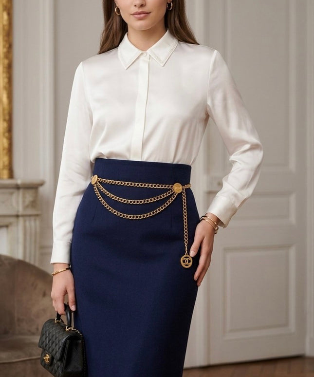 Chanel Three-Chain Emblem Belt