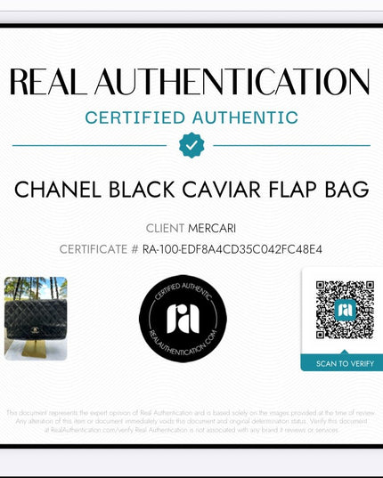 Sold! Chanel black caviar flap bag