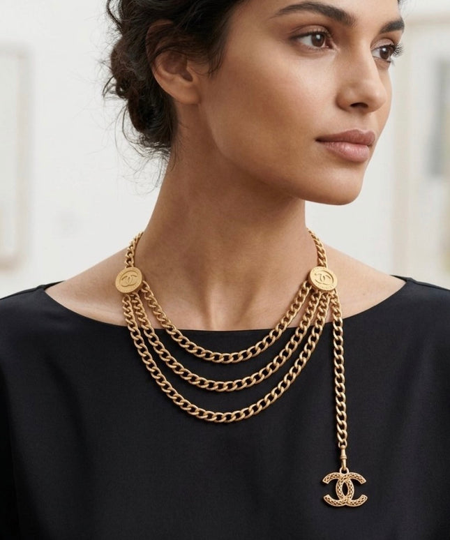 Chanel Three-Chain Emblem Belt
