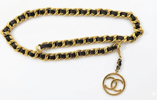 Chanel Heavy Chain Belt with Black Leather
