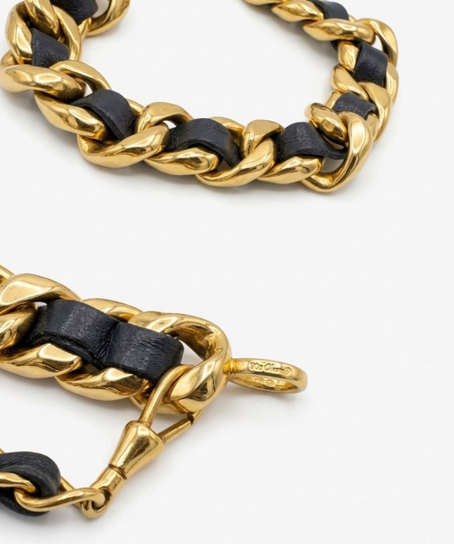 Chanel Heavy Chain Belt with Black Leather