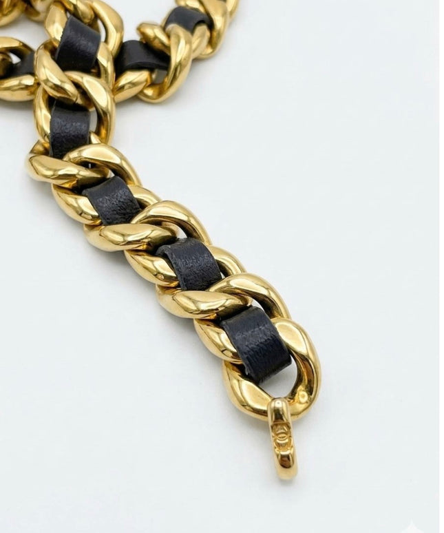 Chanel Heavy Chain Belt with Black Leather