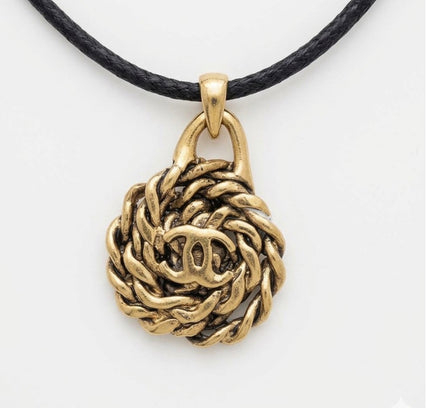 Chanel Small CC Medallion Cord Necklace