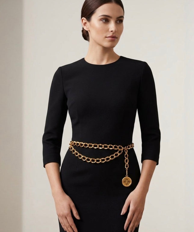Chanel Two-Chain Medallion Belt