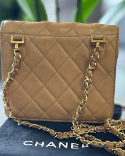 Chanel Matelasse chain crossbody Tan flap  bag chain crossbody bag
