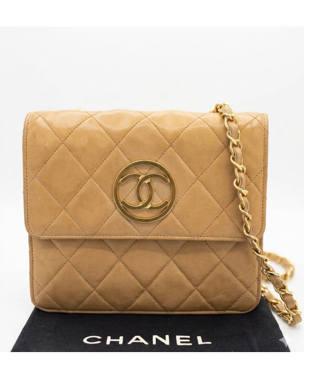 Chanel Matelasse chain crossbody Tan flap  bag chain crossbody bag