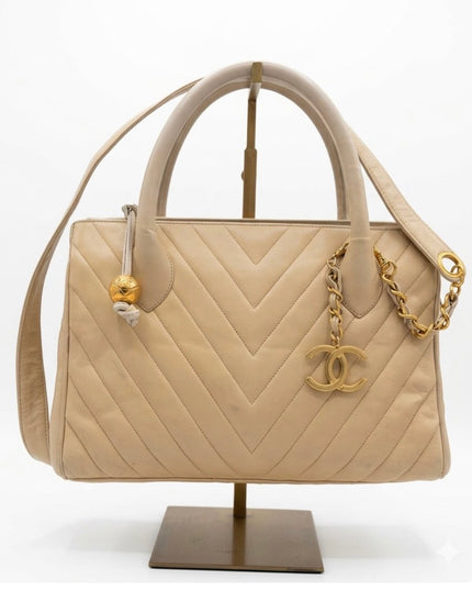 Tan top handle bag
