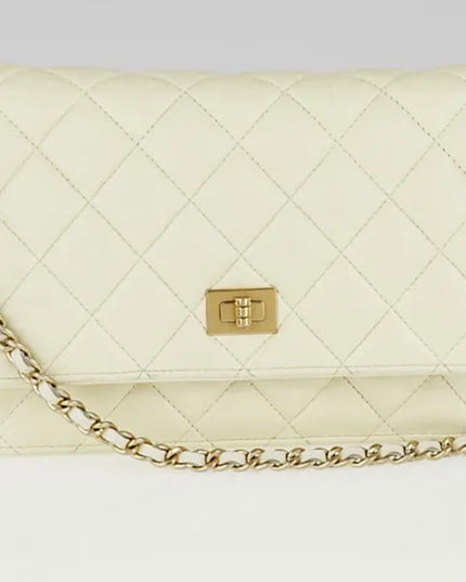 2.55 Reissue Cream quilted wallet on chain