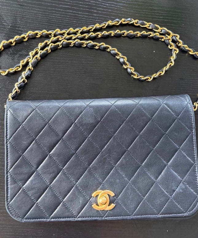 Chanel Classic Flap Turn-Lock Crossbody Bag – Black Quilted Lambskin