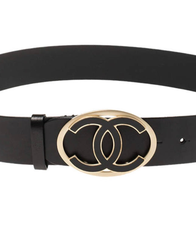Chanel CC Belt – Black Leather with Silver Hardware