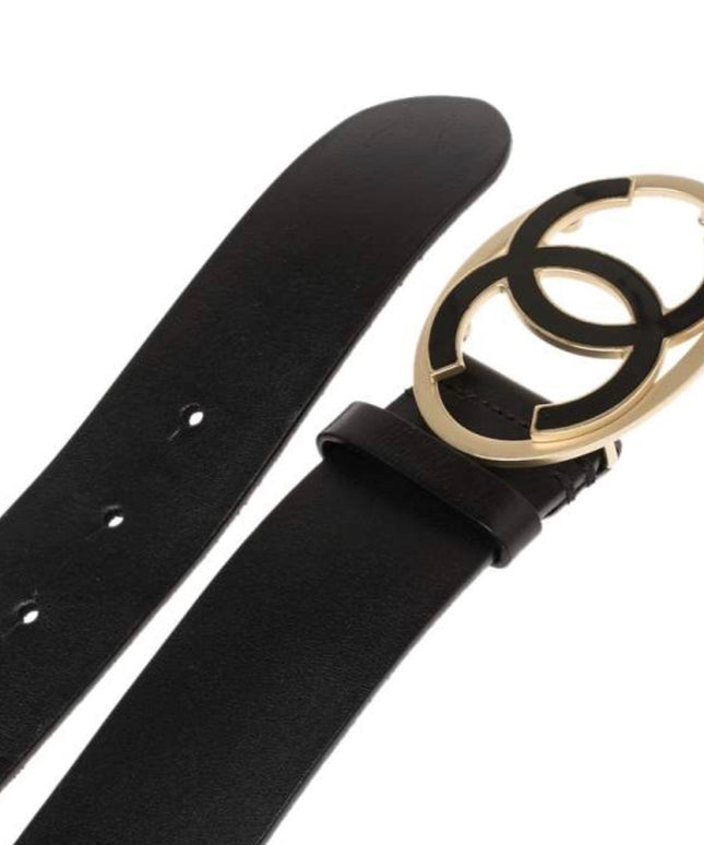 Chanel CC Belt – Black Leather with Silver Hardware