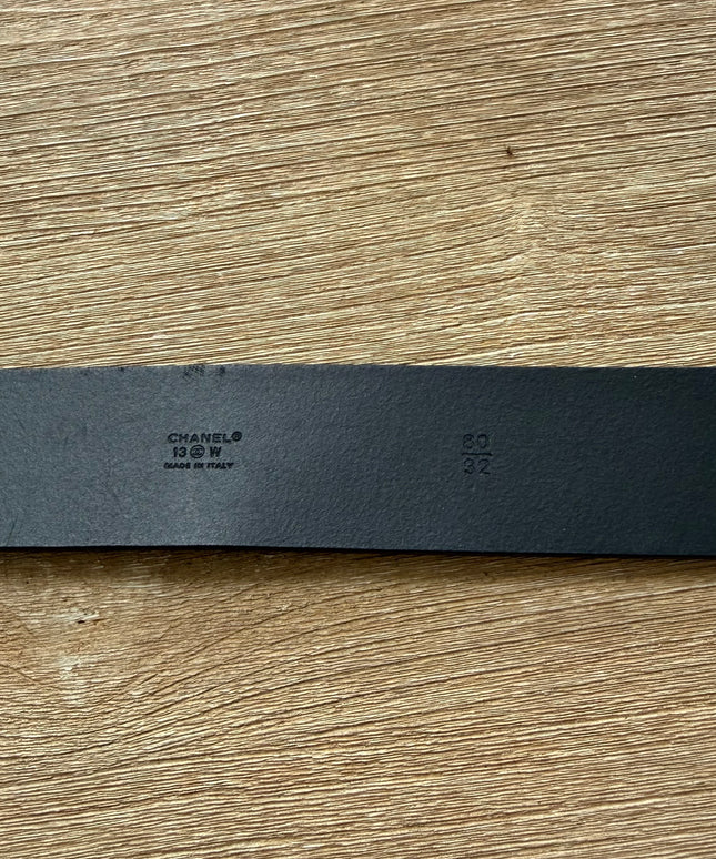 Chanel CC Belt – Black Leather with Silver Hardware