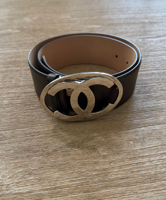 Chanel Brown Calfskin Leather Belt