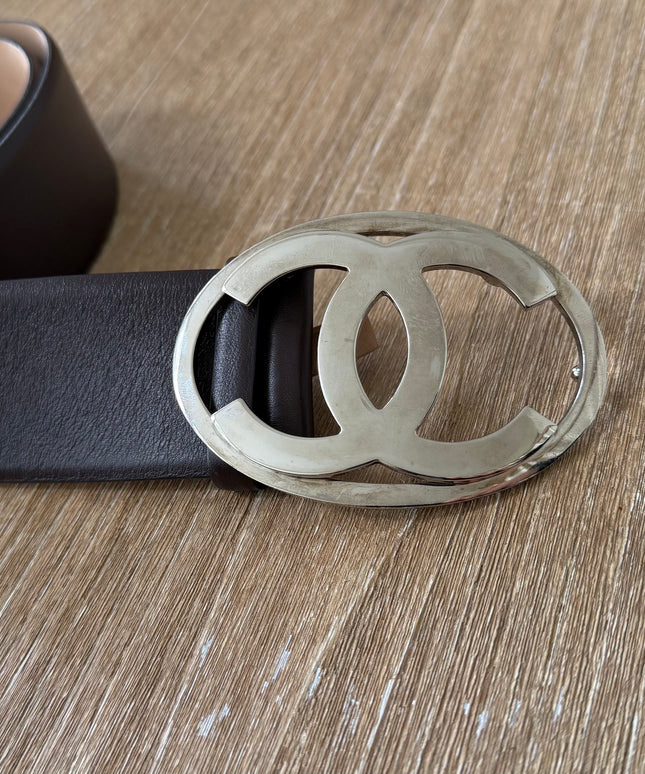 Chanel Brown Calfskin Leather Belt