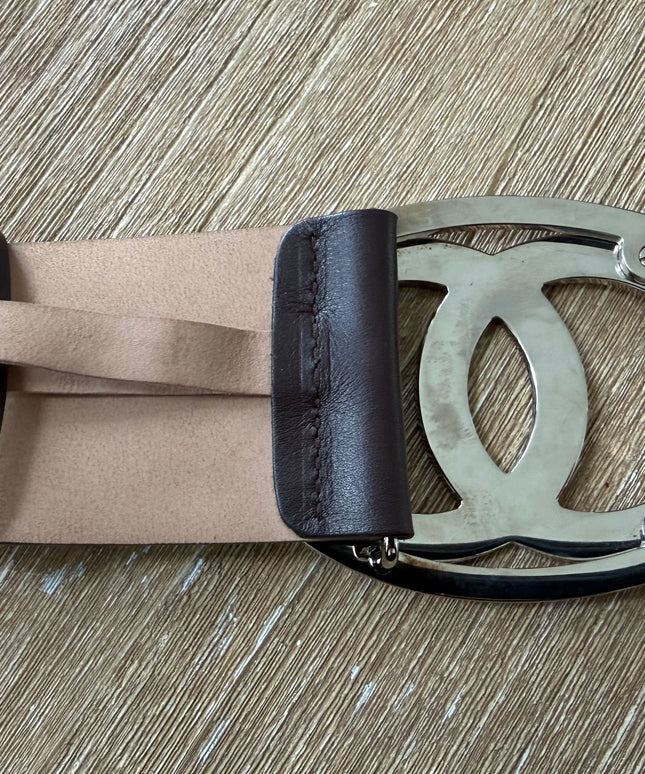 Chanel Brown Calfskin Leather Belt