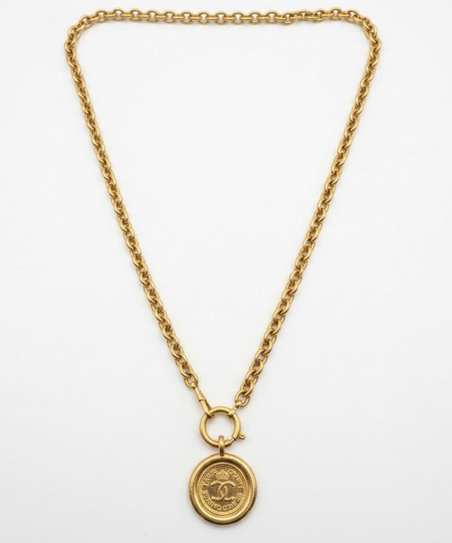 Chanel Paris Coin madallion chain necklace