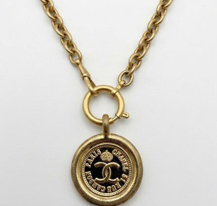 Chanel Paris Coin madallion chain necklace