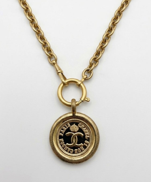 Chanel Paris Coin madallion chain necklace