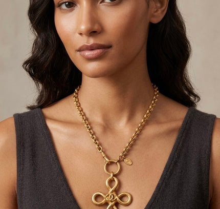 Chanel Clover Knot chain necklace