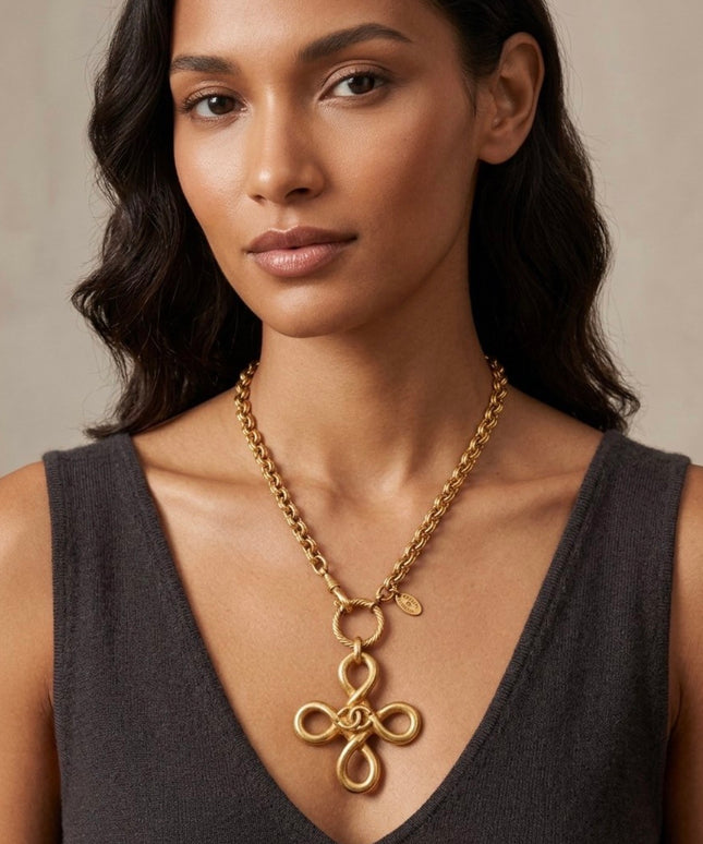 Chanel Clover Knot chain necklace