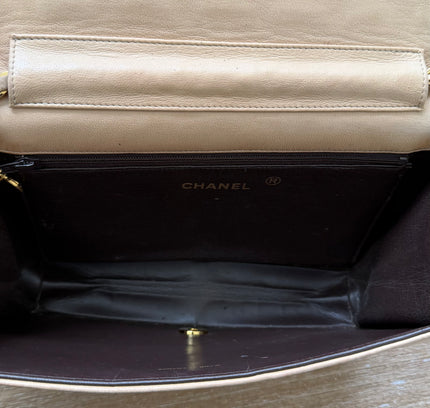 Chanel tan Quilted Leather Shoulder Bag