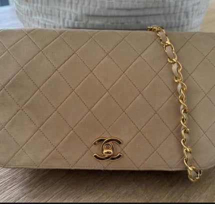 Chanel tan Quilted Leather Shoulder Bag