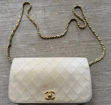 Chanel tan Quilted Leather Shoulder Bag