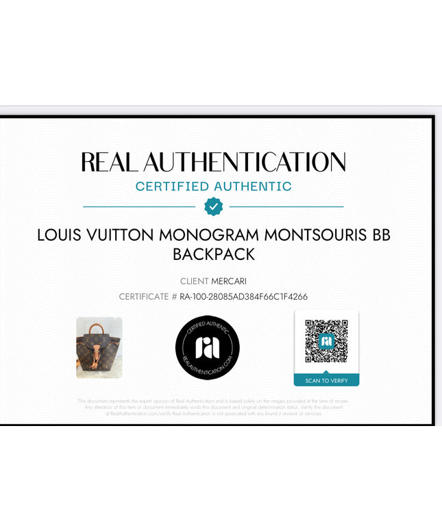 Sold!! authentic Louis Vuitton monogram montsouris BB backpack