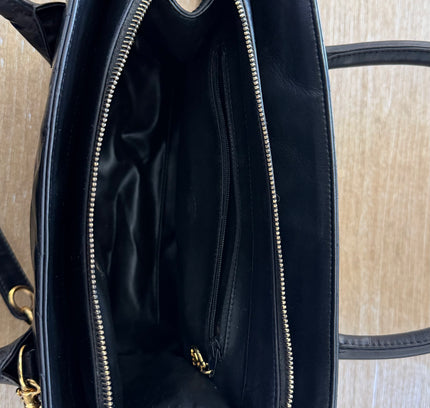 sold!! Chanel Top Handle Bowler Bag – black Calfskin with Crossbody Strap