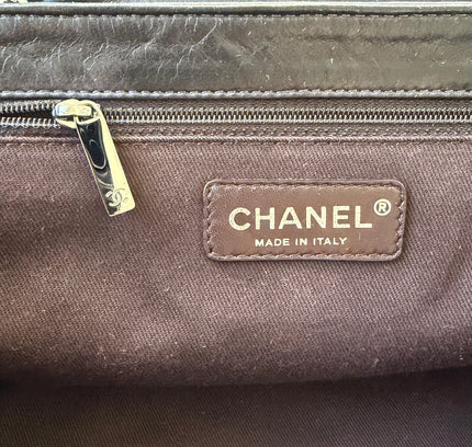 CHANEL Matelasse 2.55 Shoulder Bag black Lamb Skin  Silver