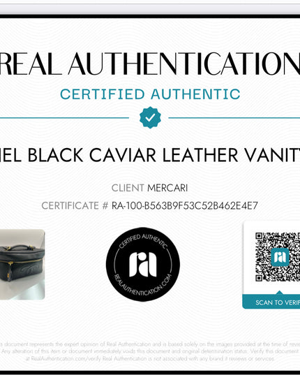 Authentic vintage Chanel black caviar top-handle vanity