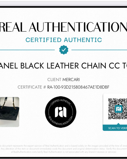 CHANEL Black calfskin leather Tote chain Bag