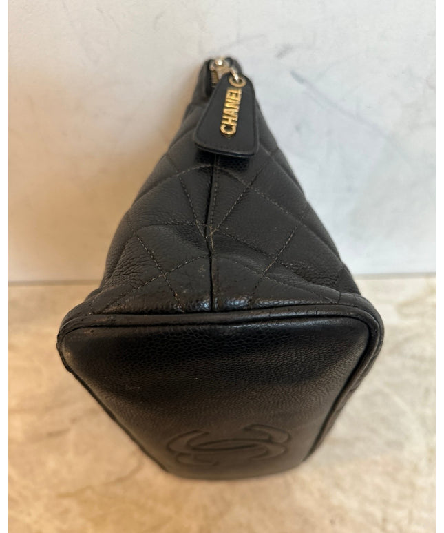 SOLD!!  Chanel black caviar leather tote bag