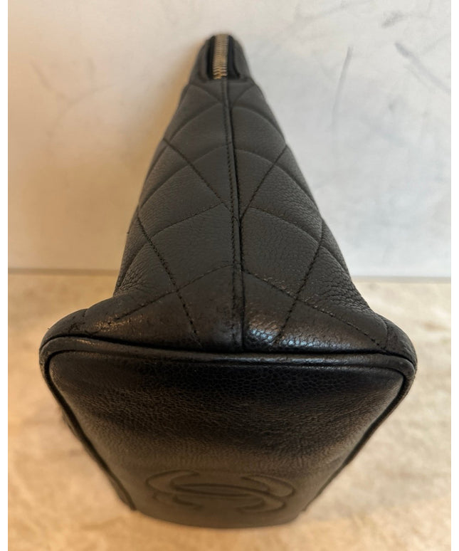 SOLD!!  Chanel black caviar leather tote bag