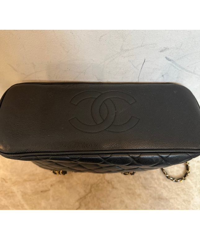 SOLD!!  Chanel black caviar leather tote bag