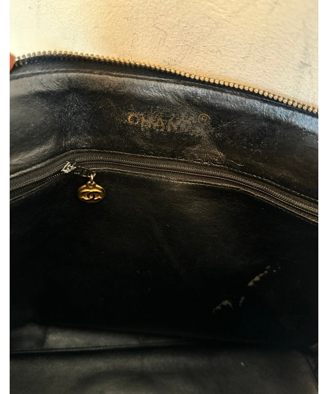 SOLD!!  Chanel black caviar leather tote bag