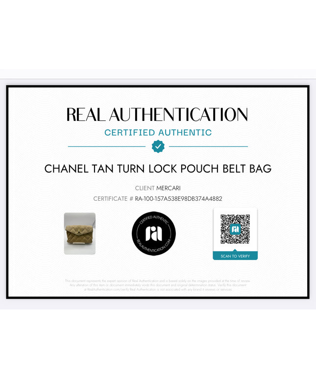 Chanel tan quilted belt turn lock bag with crossbody strap