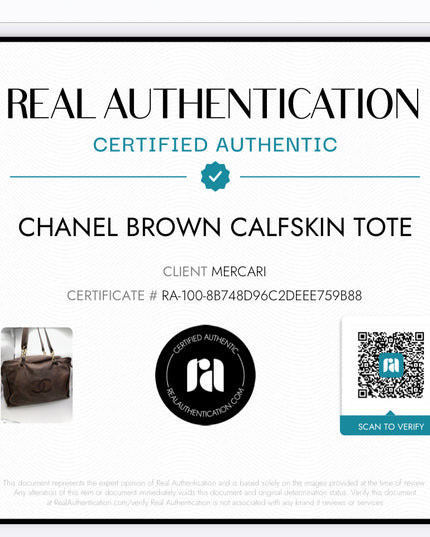 SOLD!! Chanel brown calfskin tote bag