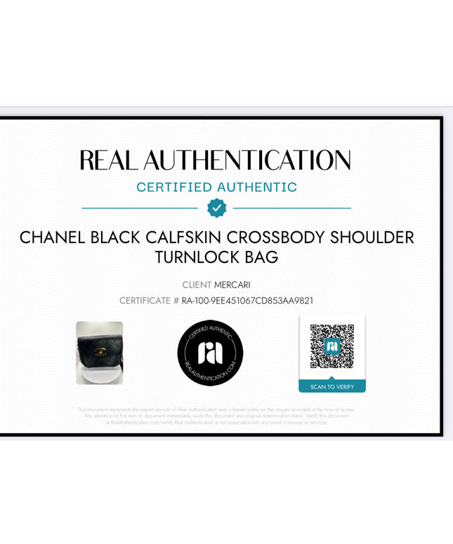 SOLD!! CHANEL black Decacoco Chain Lamb Skin 24K Gold turn lock crossbody bag