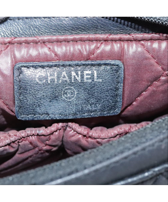 SOLD!! Chanel black quilted leather flap pouch with mirror crossbody